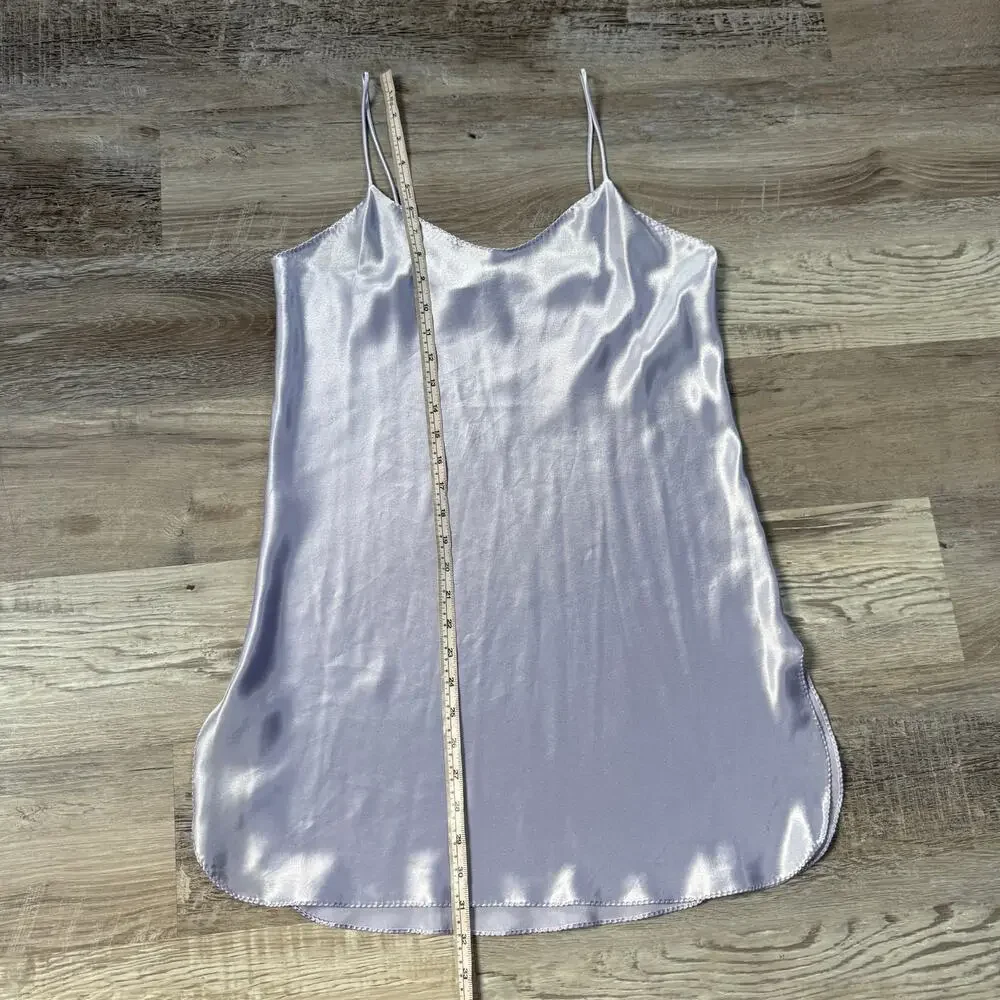 Vintage 90S California Dynasty Lilac Satin Robe Slip Peignoir Set Brisal USA M/S